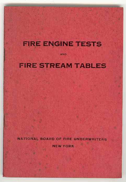 Image for FIRE ENGINE TESTS and FIRE STREAM TABLES