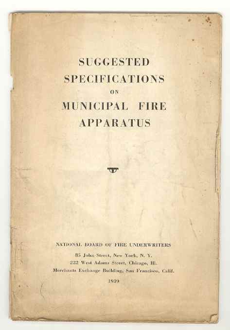 Image for SUGGESTED SPECIFICATIONS on MUNICIPAL FIRE APPARATUS